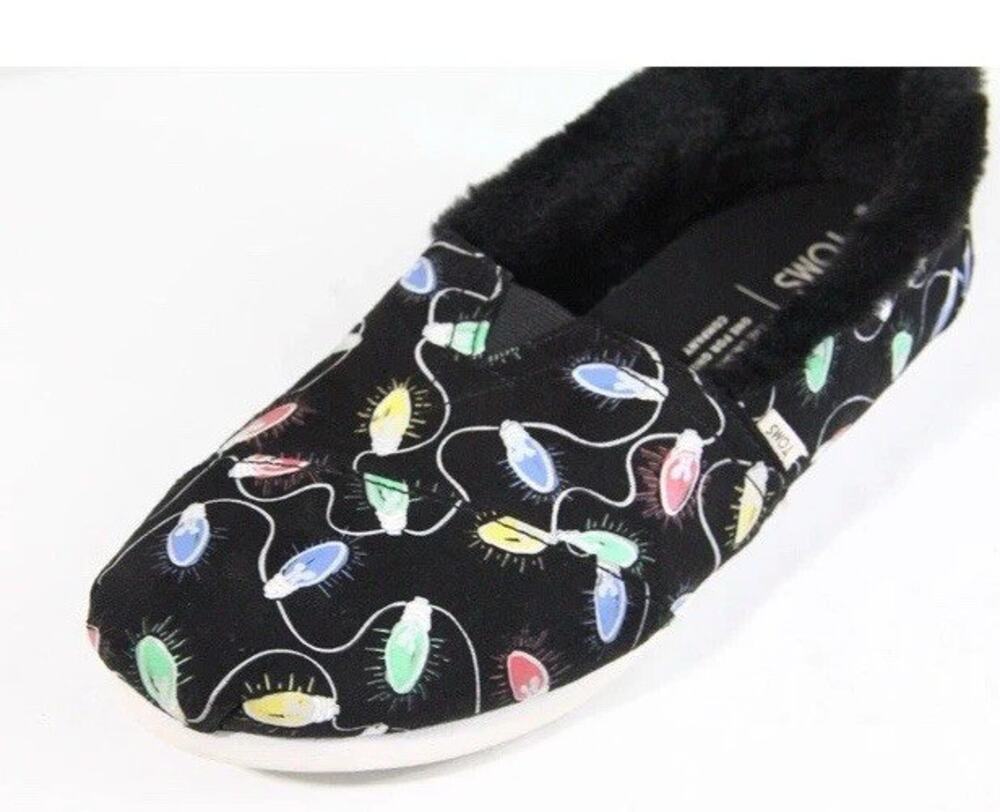 TOMS Women's Sz. 11 Alpargata Slip-On Shoes – Glow-in-the-Dark Holiday Fur